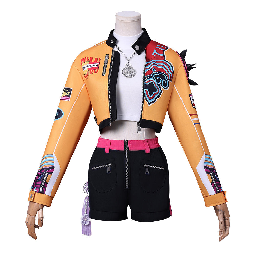 Meisjes Futuristisch Halloween Kostuum Crop Jacket Lange Mouwen