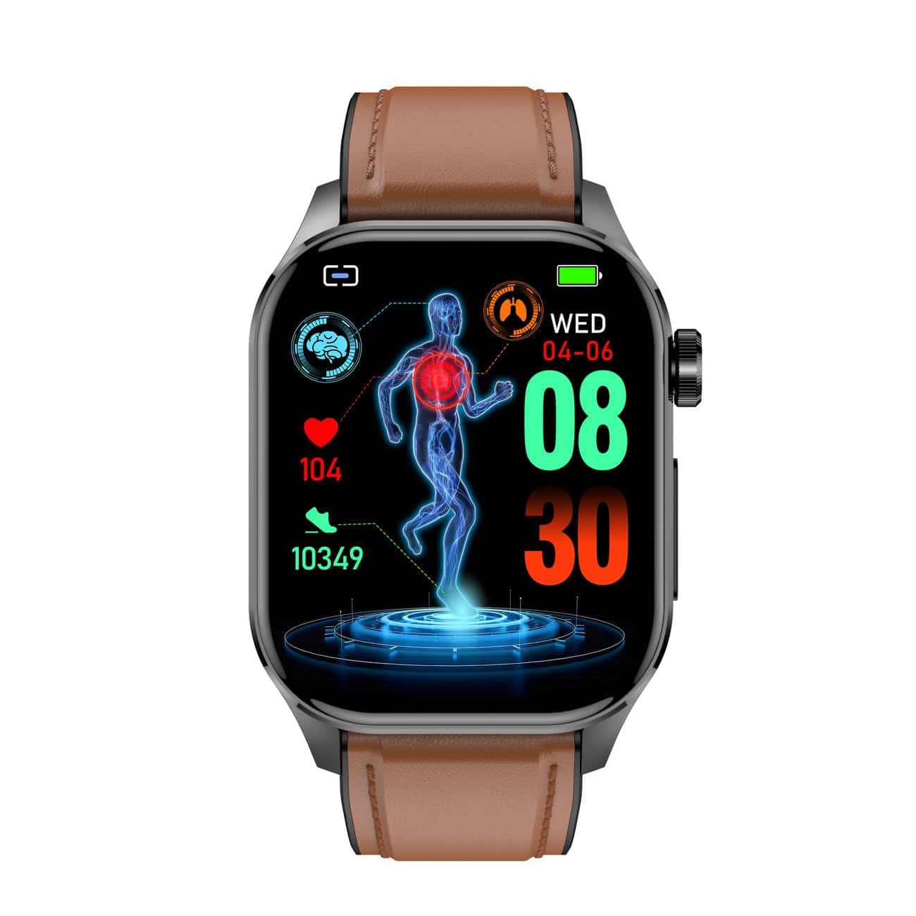 Smartwatch voor Gezondheid & Fitness – EKG, Bloeddruk, Hartslagmeting – Compatibel met iOS & Android