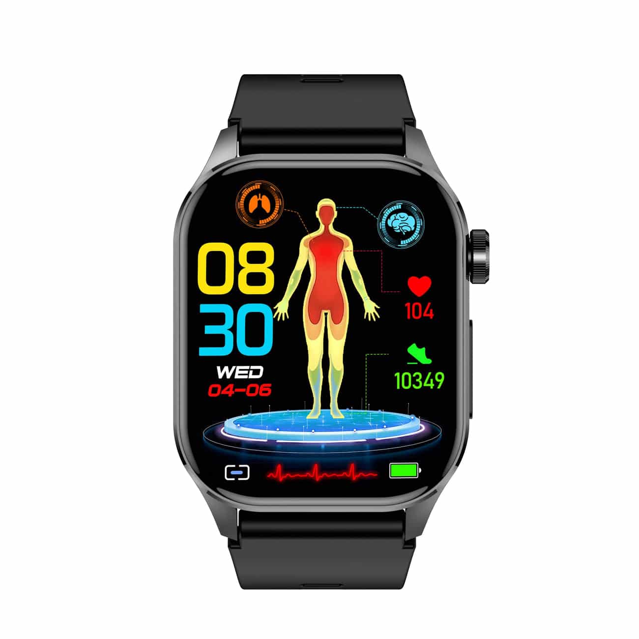 Smartwatch voor Gezondheid & Fitness – EKG, Bloeddruk, Hartslagmeting – Compatibel met iOS & Android