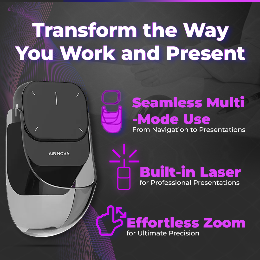 AirGlide Bluetooth Air Mouse | Draadloze Touchpad & Laser Pointer voor Naadloze Besturing