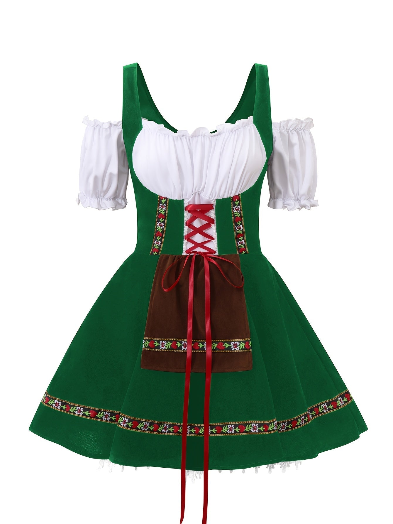 Dames Plus Size Beierse Halloween Kostuum Jurk | Puff Mouwen Mini