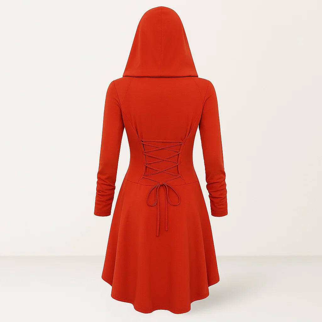 Vrouwen Vintage Korset Lange Mouw Halloween Kostuum Jurk | Midi