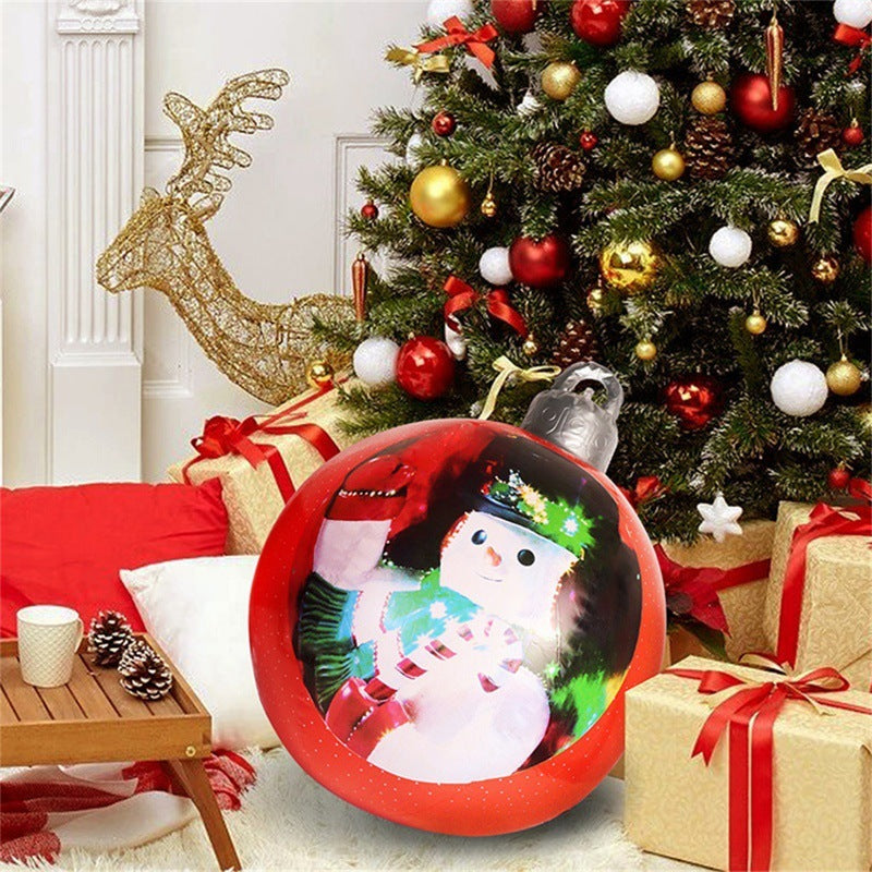 Opblaasbare Kerstbal Buiten Decoratie 60cm – Weerbestendige PVC Kerstdecoratie
