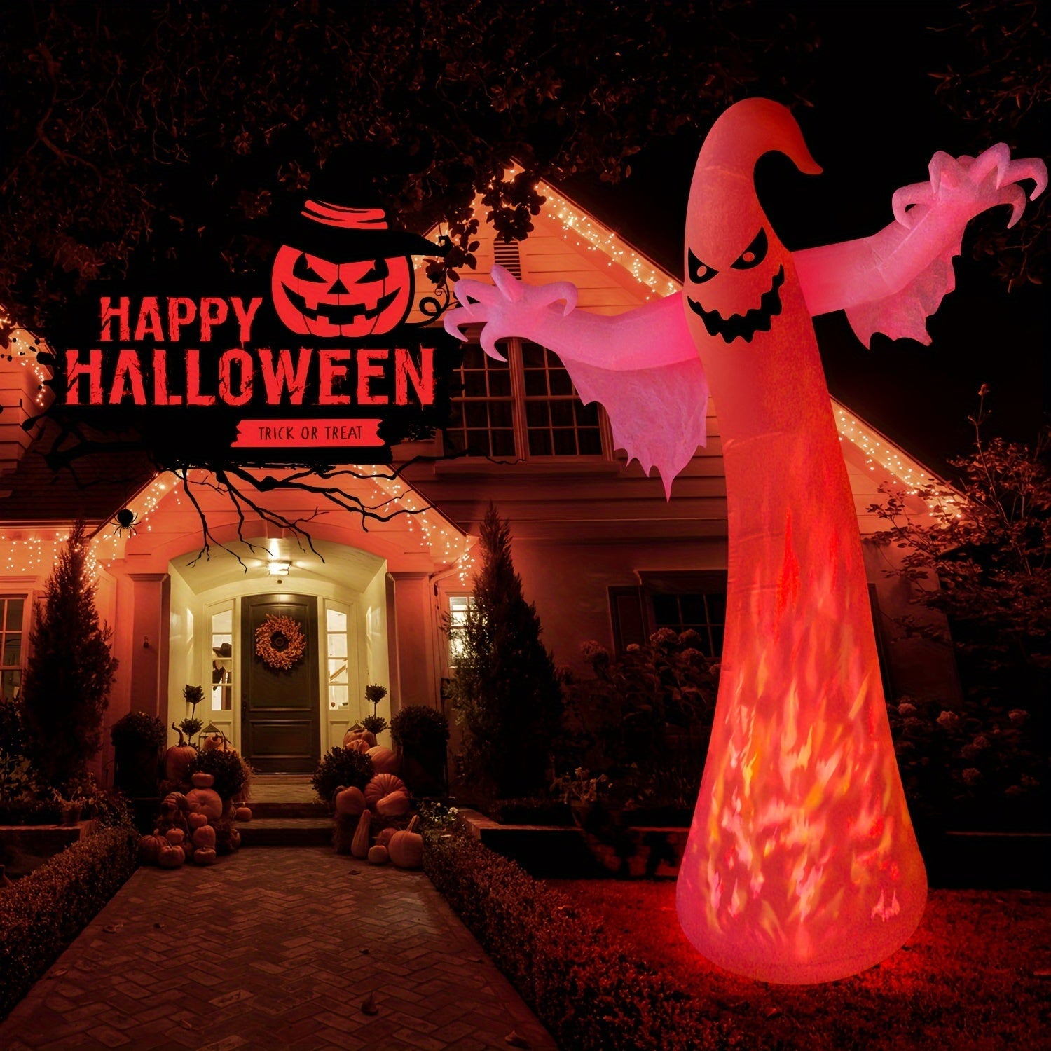 Halloween Reusbare Glanzende Geest Inflatables | Spookachtige LED Tuindecoratie