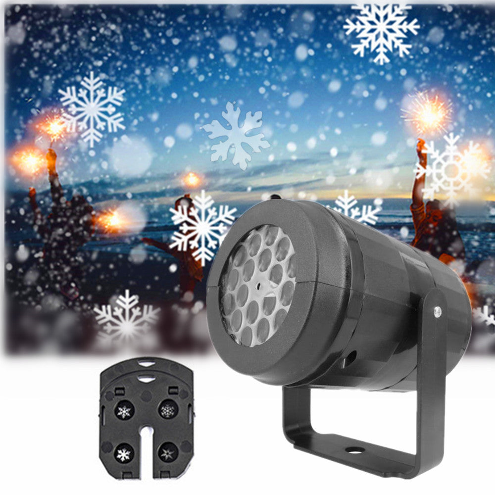LED Kerstprojector Sneeuwvlokken Lichtshow – Waterdichte Buitenlamp met 16 Patronen