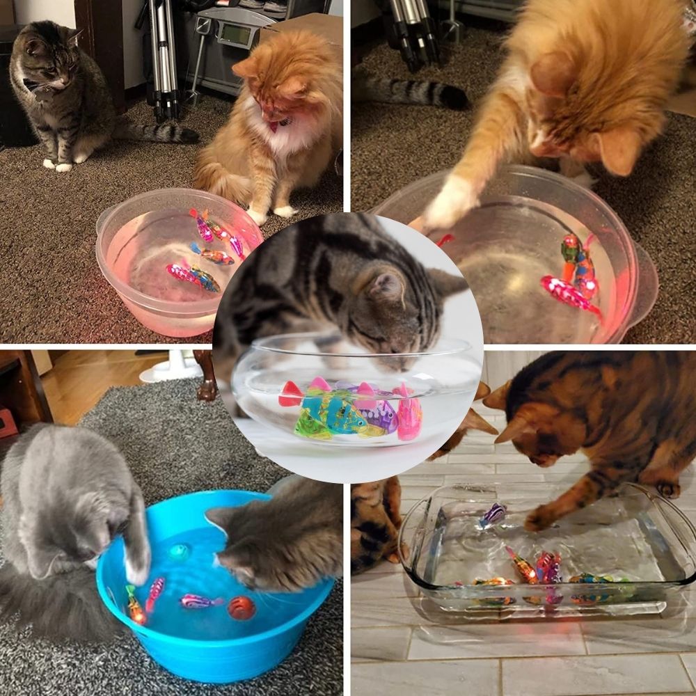 Interactieve Kat Speelgoed Set met Realistische Zwembeweging en Licht – Beste Kat Speelgoed voor Actief Spel