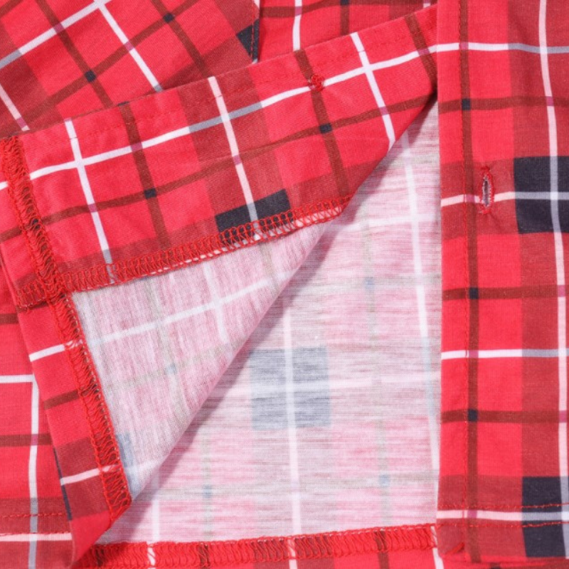 Tartan Ruit shirt Bijpassende Familievakantie Pyjama's - Honden Pyjama's Inbegrepen