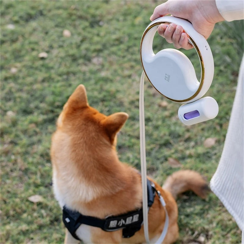 Automatische Hondenlijn LumoLeash | Met LED-licht & ergonomische grip | Terugtrekmechanisme | Voor kleine & middelgrote honden