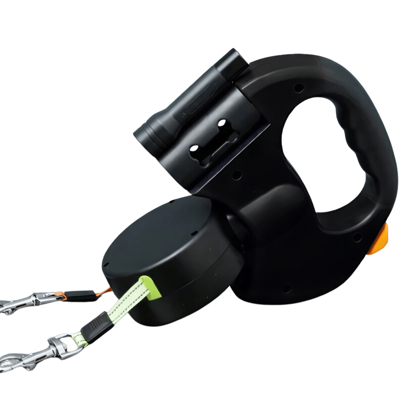 Duoglow Dubbele Hondenriem met LED Licht, 360° Draaibare Scharnier, 30 kg Capaciteit