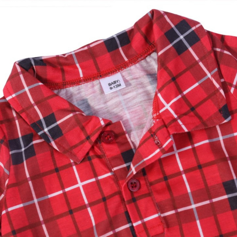 Tartan Ruit shirt Bijpassende Familievakantie Pyjama's - Honden Pyjama's Inbegrepen