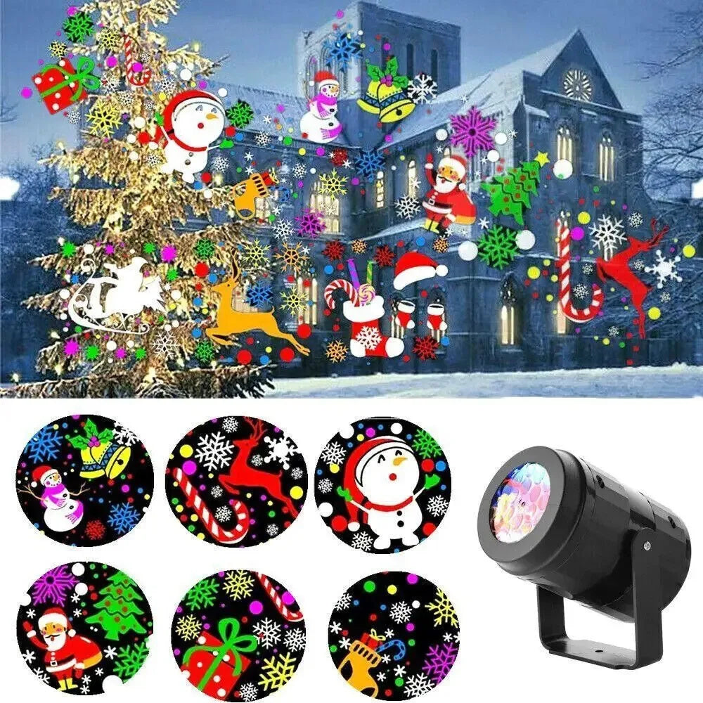 LED Kerstprojector Sneeuwvlokken Lichtshow – Waterdichte Buitenlamp met 16 Patronen