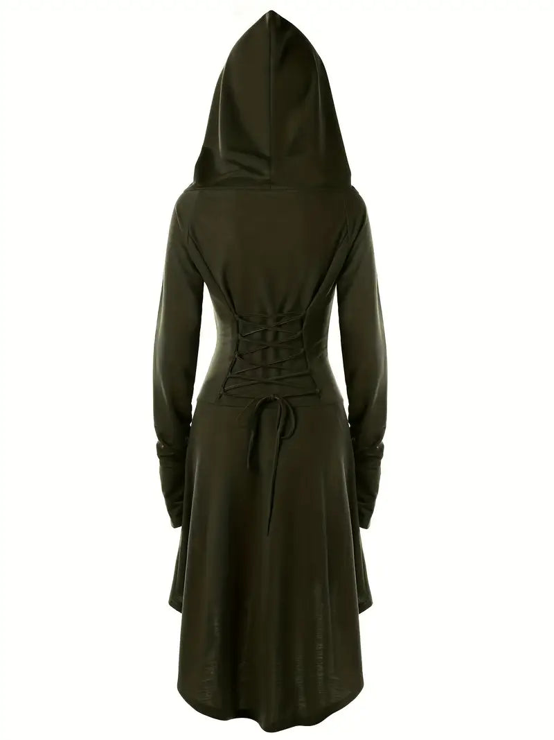 Gothic Corset Lange Mouw Halloween Kostuum Jurk | Midi