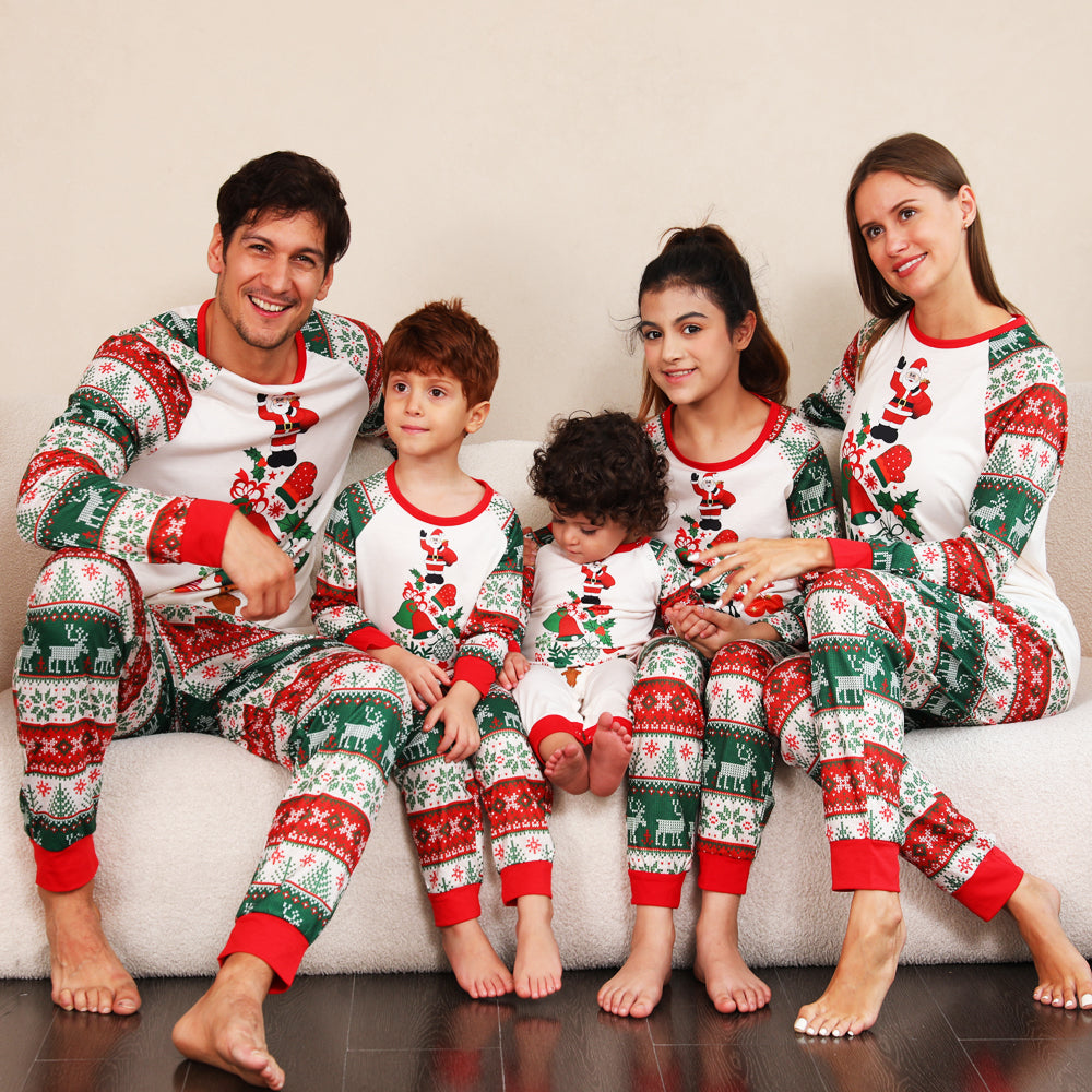 Kerst Elementen Matching Familie Pyjama's (Hond Pyjama Inclusief)