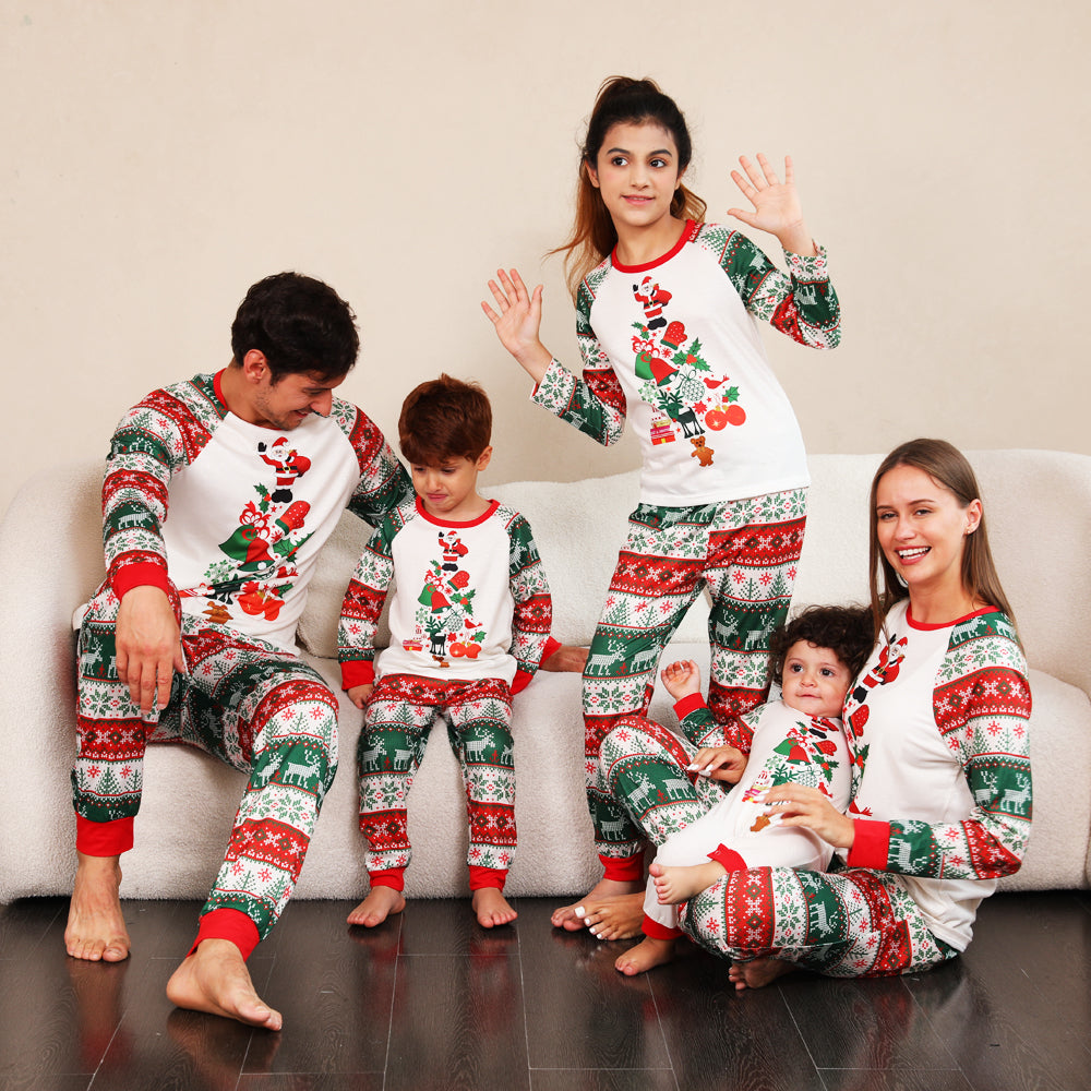 Kerst Elementen Matching Familie Pyjama's (Hond Pyjama Inclusief)