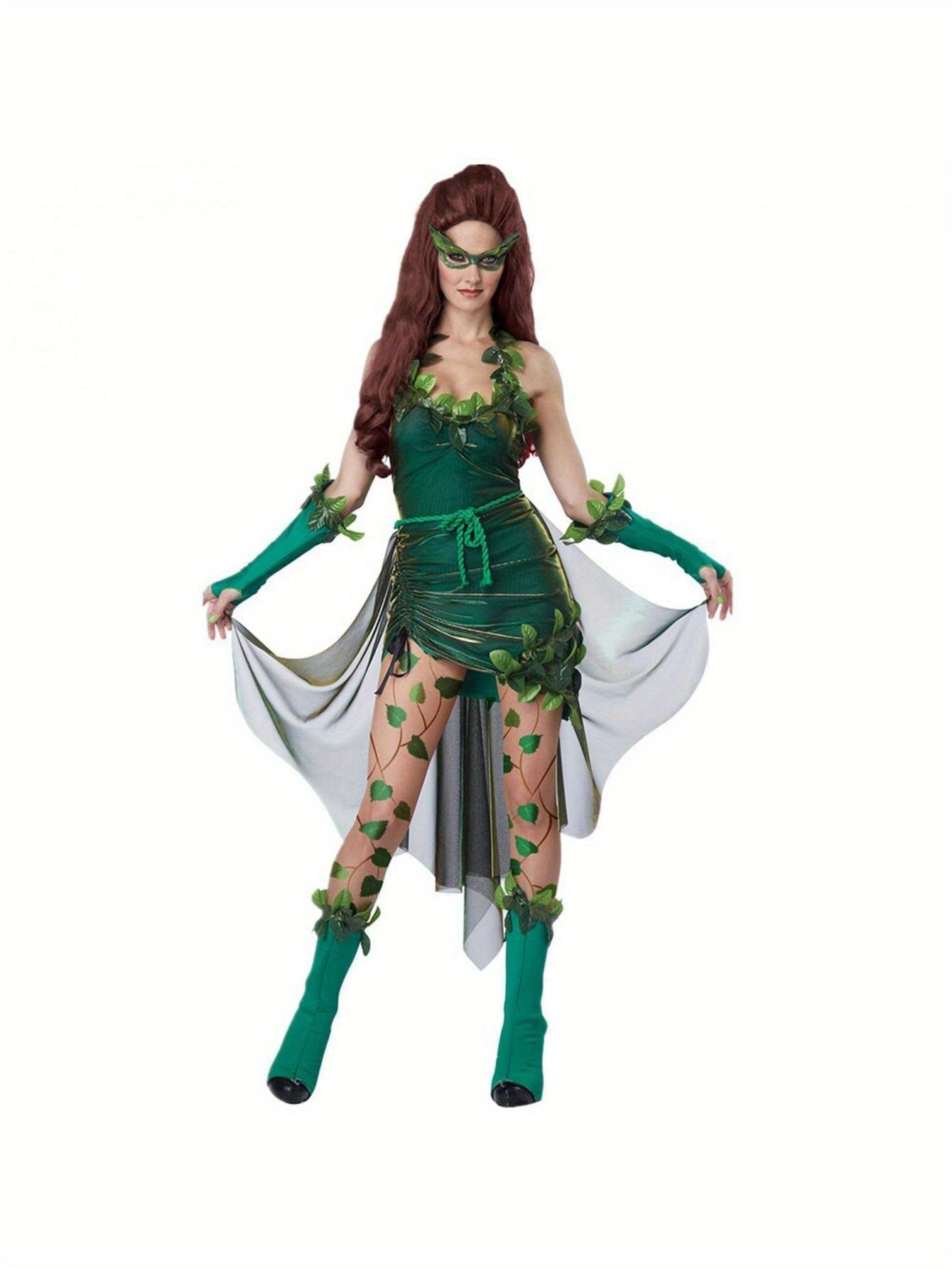Vrouwen Bladachtige Elegante Halloween Kostuum Jurk | Mouwloze Mini
