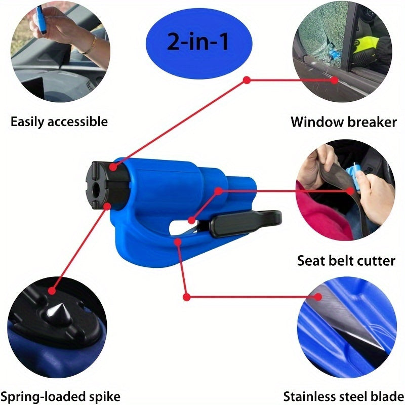 Compacte Noodveiligheidshamer met Ergonomische Handgreep – Raamverbreker voor Snelle Ontsnapping in de Auto, Beschikbaar in Meerdere Kleuren