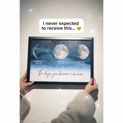 LuxeCelestial Maanfase Poster | Een hartverwarmend aandenken voor elke speciale dag van mama