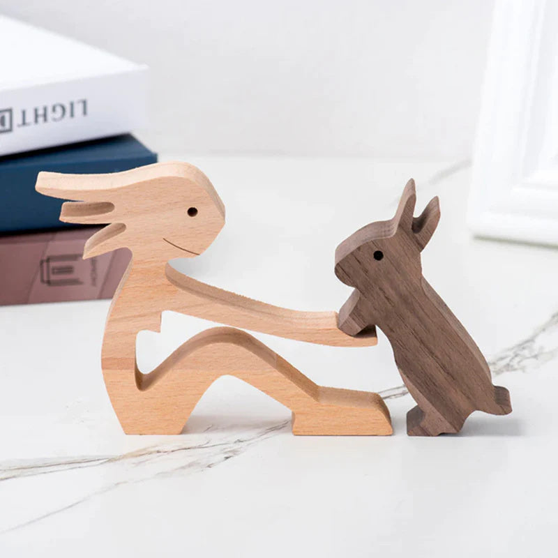 Hand-gegraveerde Houten Dierenfiguren – Milieuvriendelijke Woondecoratie en Uniek Cadeau voor Dierenliefhebbers
