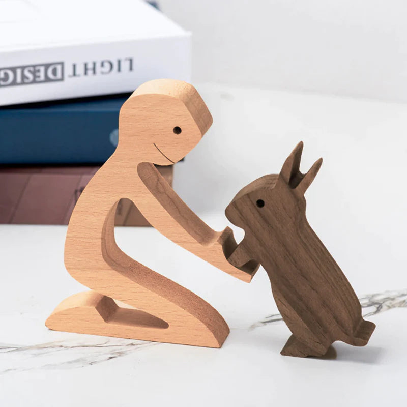 Hand-gegraveerde Houten Dierenfiguren – Milieuvriendelijke Woondecoratie en Uniek Cadeau voor Dierenliefhebbers