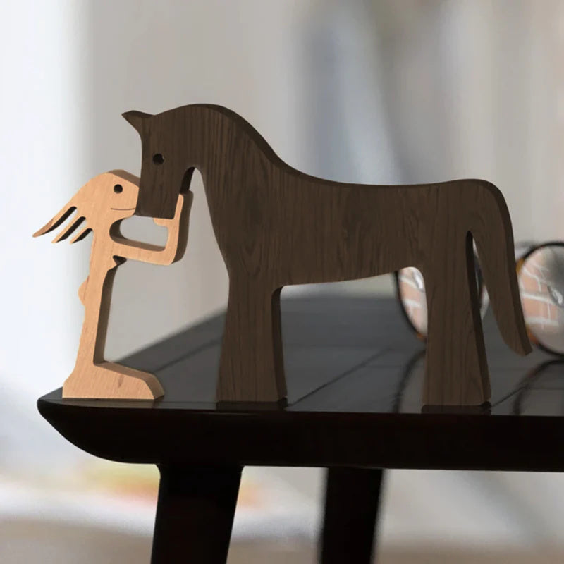 Hand-gegraveerde Houten Dierenfiguren – Milieuvriendelijke Woondecoratie en Uniek Cadeau voor Dierenliefhebbers