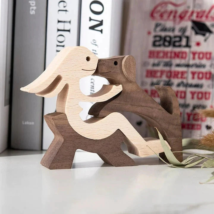 Hand-gegraveerde Houten Dierenfiguren – Milieuvriendelijke Woondecoratie en Uniek Cadeau voor Dierenliefhebbers