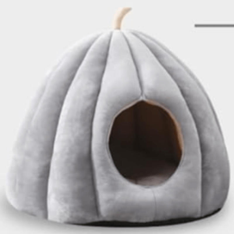Pumpkinpaws Cozy Pompoenvormige Kattenbed voor wintercomfort & halloween sfeer