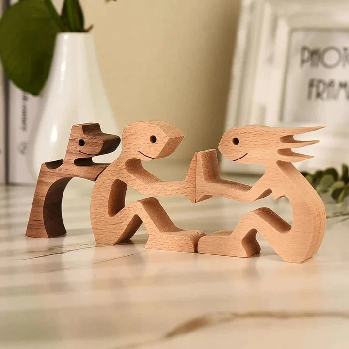 Hand-gegraveerde Houten Dierenfiguren – Milieuvriendelijke Woondecoratie en Uniek Cadeau voor Dierenliefhebbers