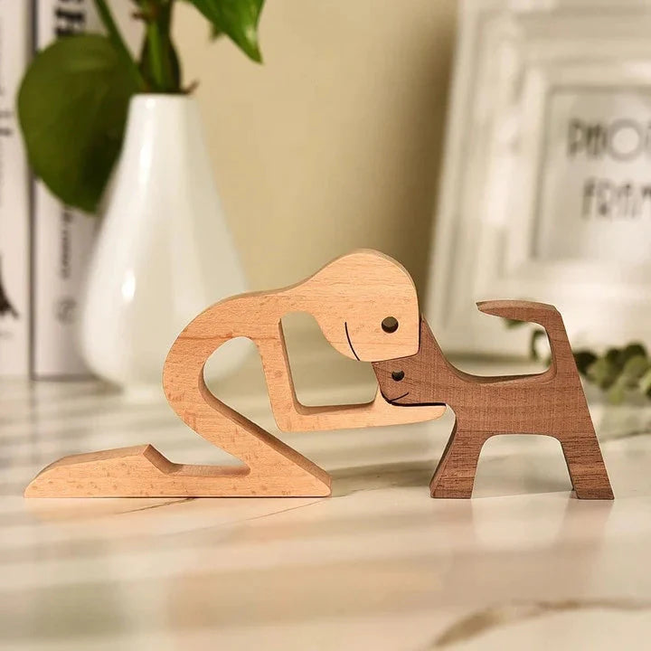Hand-gegraveerde Houten Dierenfiguren – Milieuvriendelijke Woondecoratie en Uniek Cadeau voor Dierenliefhebbers
