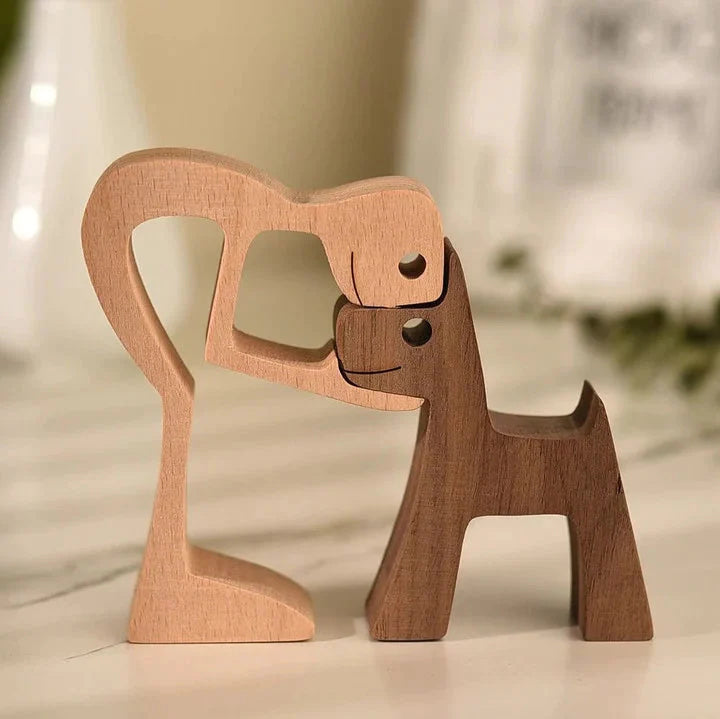 Hand-gegraveerde Houten Dierenfiguren – Milieuvriendelijke Woondecoratie en Uniek Cadeau voor Dierenliefhebbers