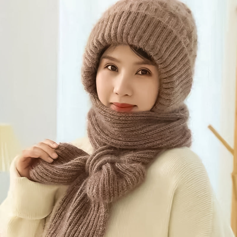 1+1 GRATIS | ScarfBeanie - Dames sjaal en beanie-muts in één