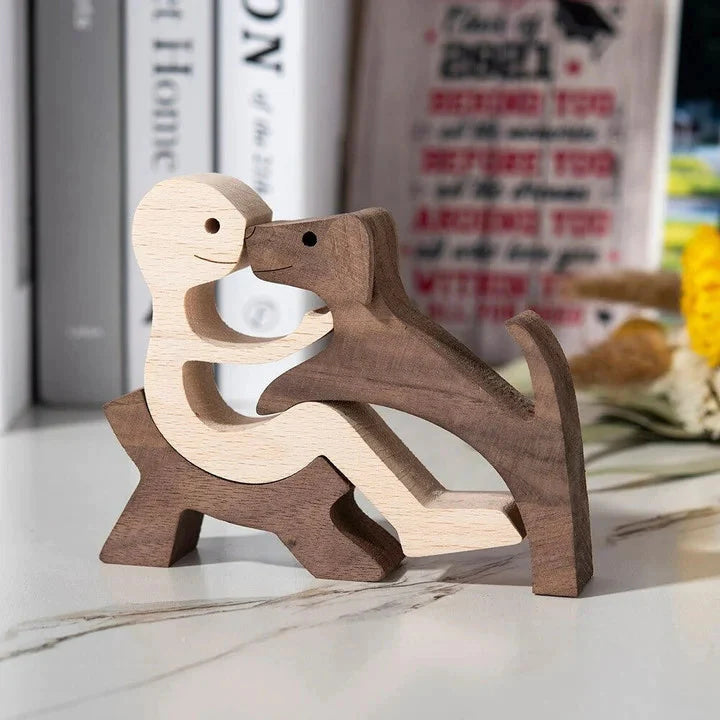 Hand-gegraveerde Houten Dierenfiguren – Milieuvriendelijke Woondecoratie en Uniek Cadeau voor Dierenliefhebbers