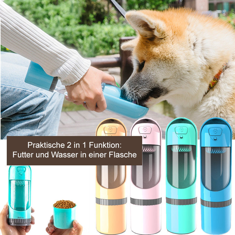 2-in-1 Voeder- en waterfles voor onderweg - PawBuddy
