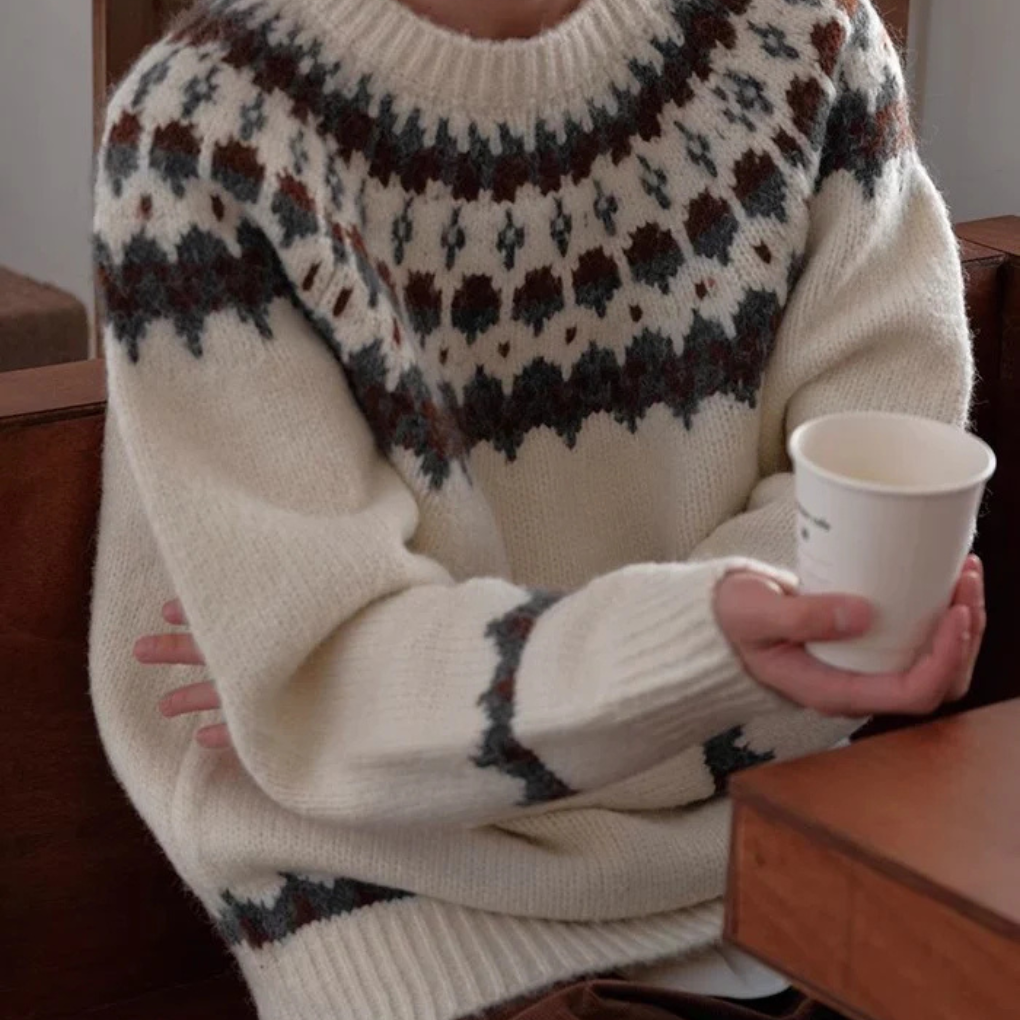 RetroWeave Herenpullover – Trui met ronde hals en vintage ontwerp