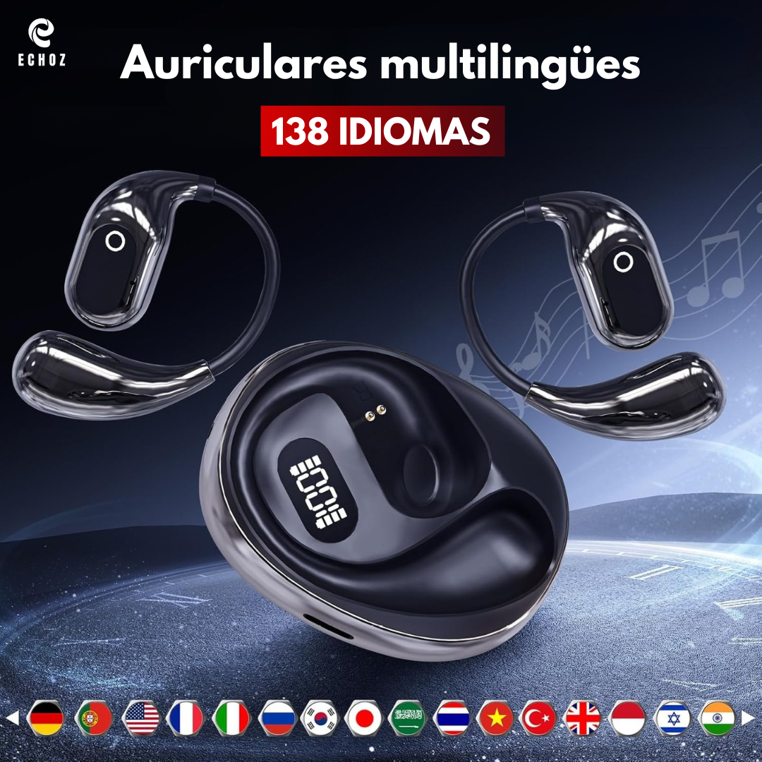 EchoLux Draadloze Vertaalheadsets | Directe vertaling en premium geluid voor verfijnde reizigers