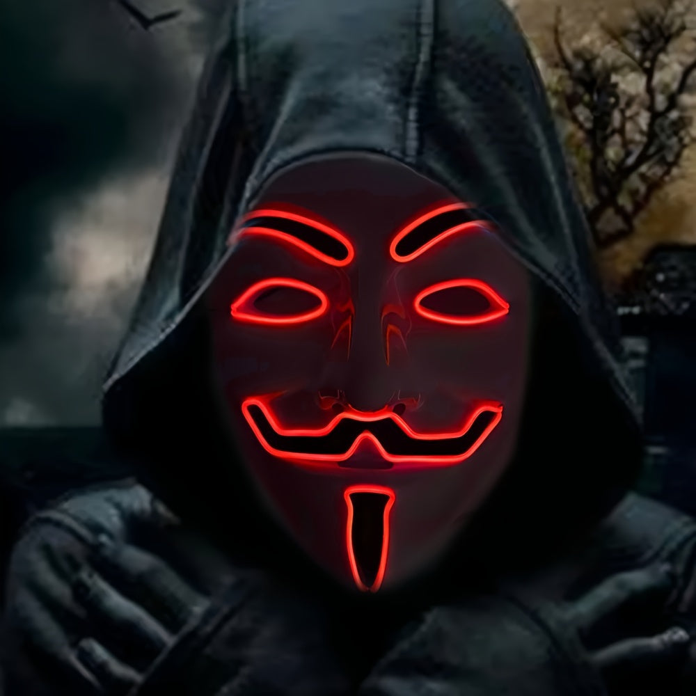 Mannen's Engeleng LED Halloween Masker | Verlichte Anonieme Cosplay