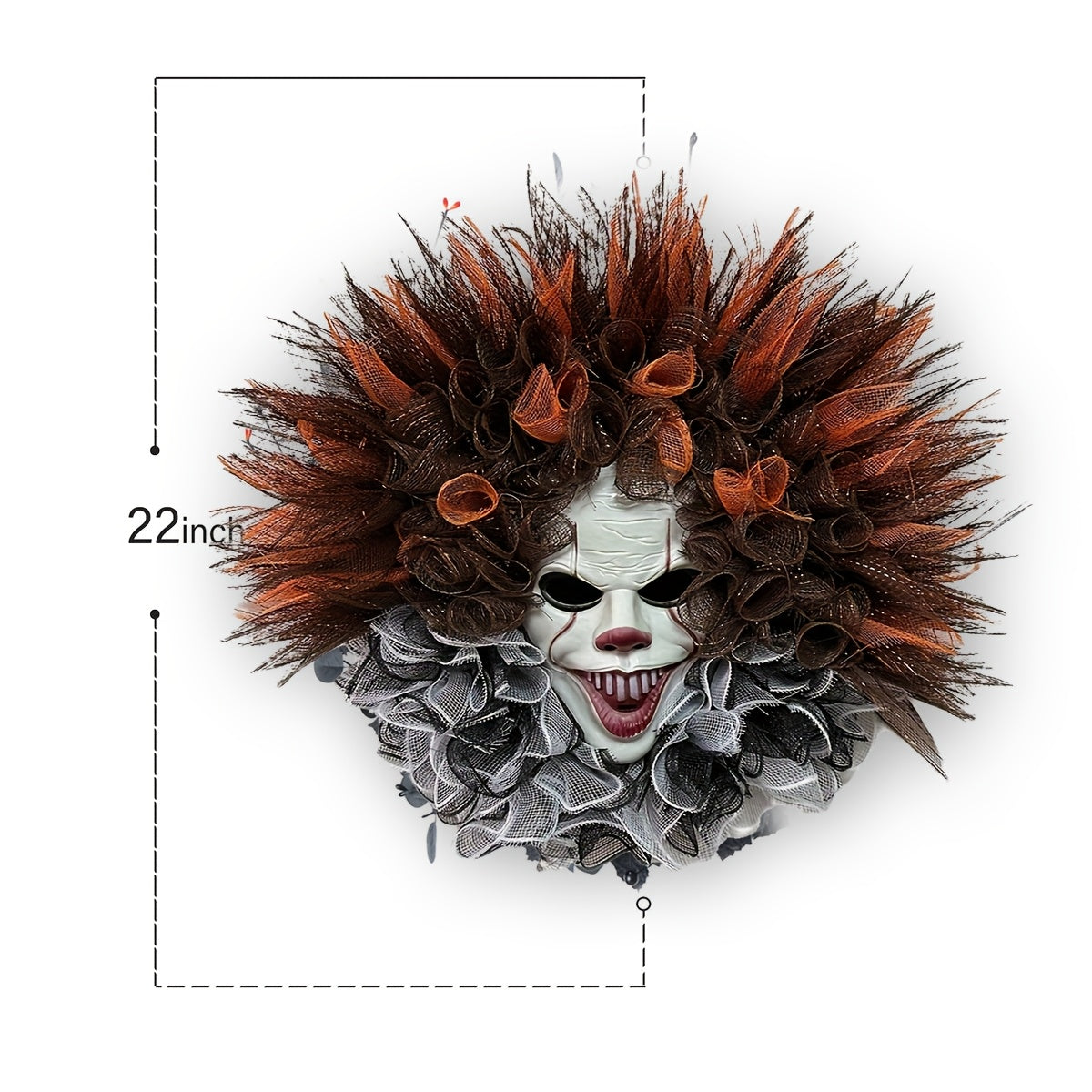 Halloween Engangstige Clown Mesh Krans | Griezelige Deurdecoratie