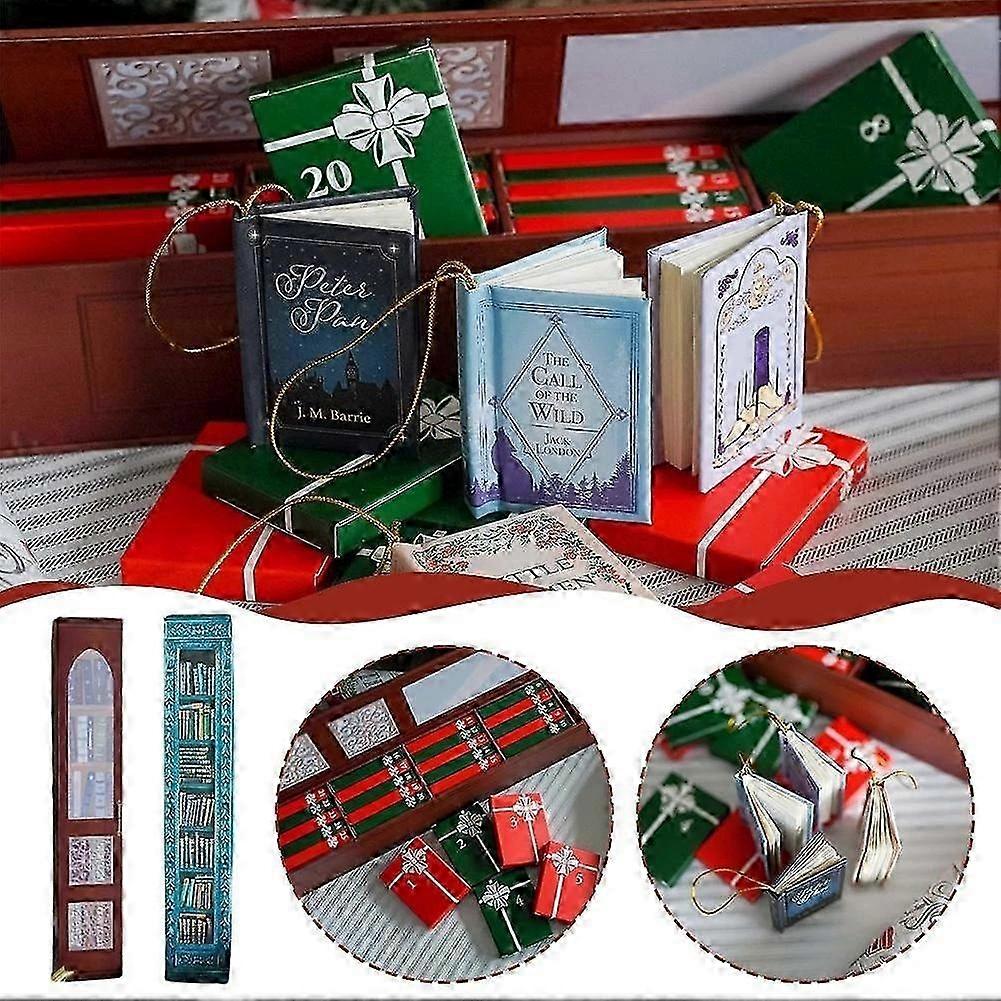 BookNest | Mini Boek Ornament Adventkalender 2025 voor Literatuurliefhebbers met 24 Kerstcadeaus