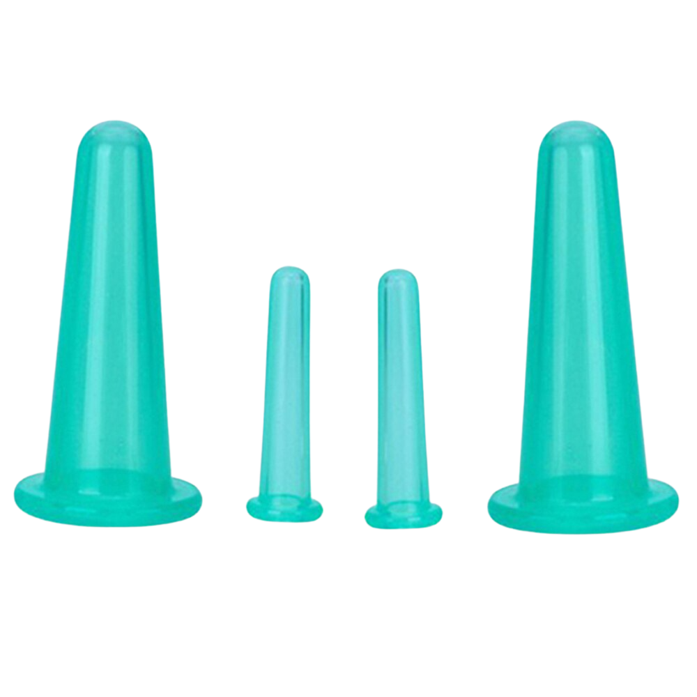 4 Siliconen Bekers voor Gezichtsmassage Cupping