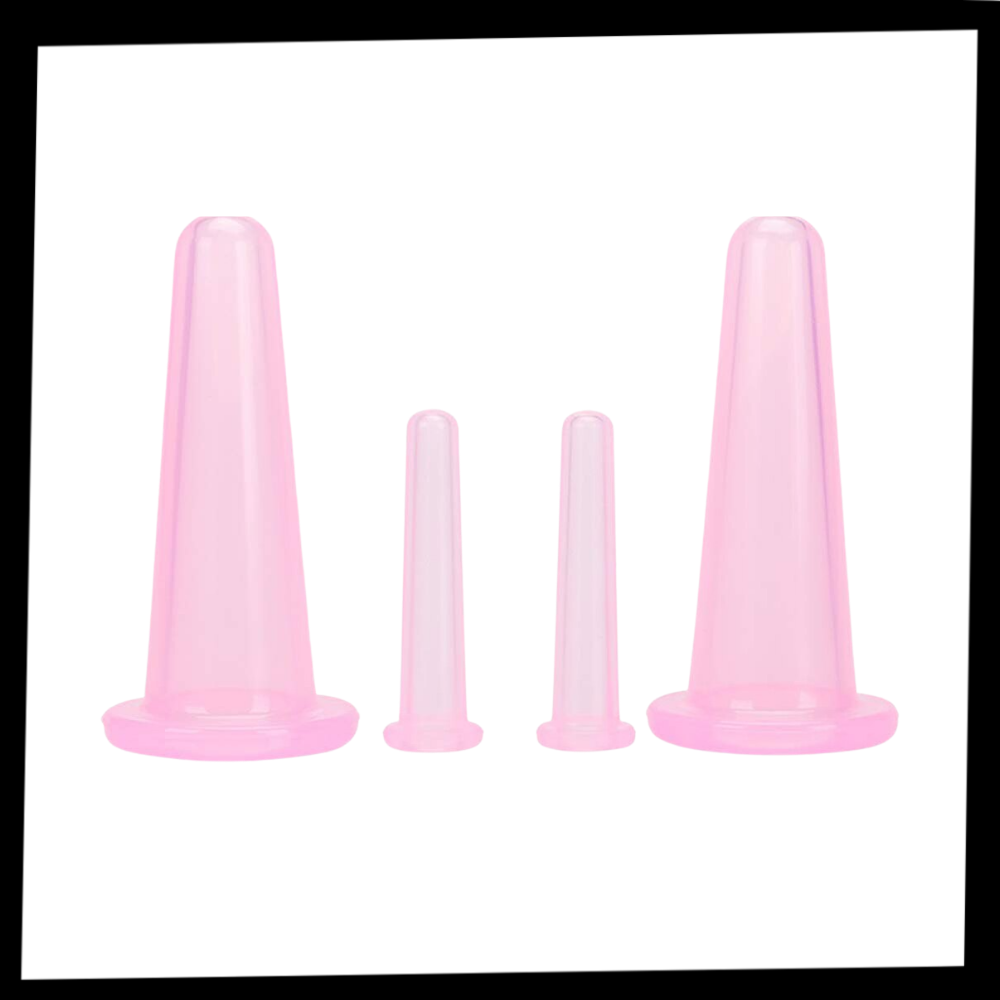 4 Siliconen Bekers voor Gezichtsmassage Cupping