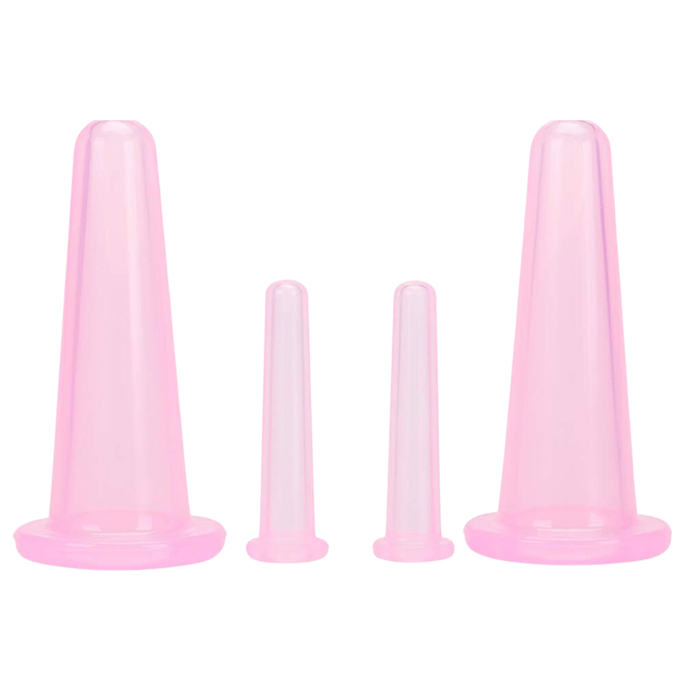 4 Siliconen Bekers voor Gezichtsmassage Cupping
