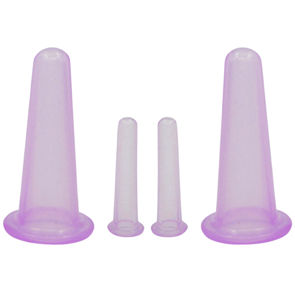 4 Siliconen Bekers voor Gezichtsmassage Cupping