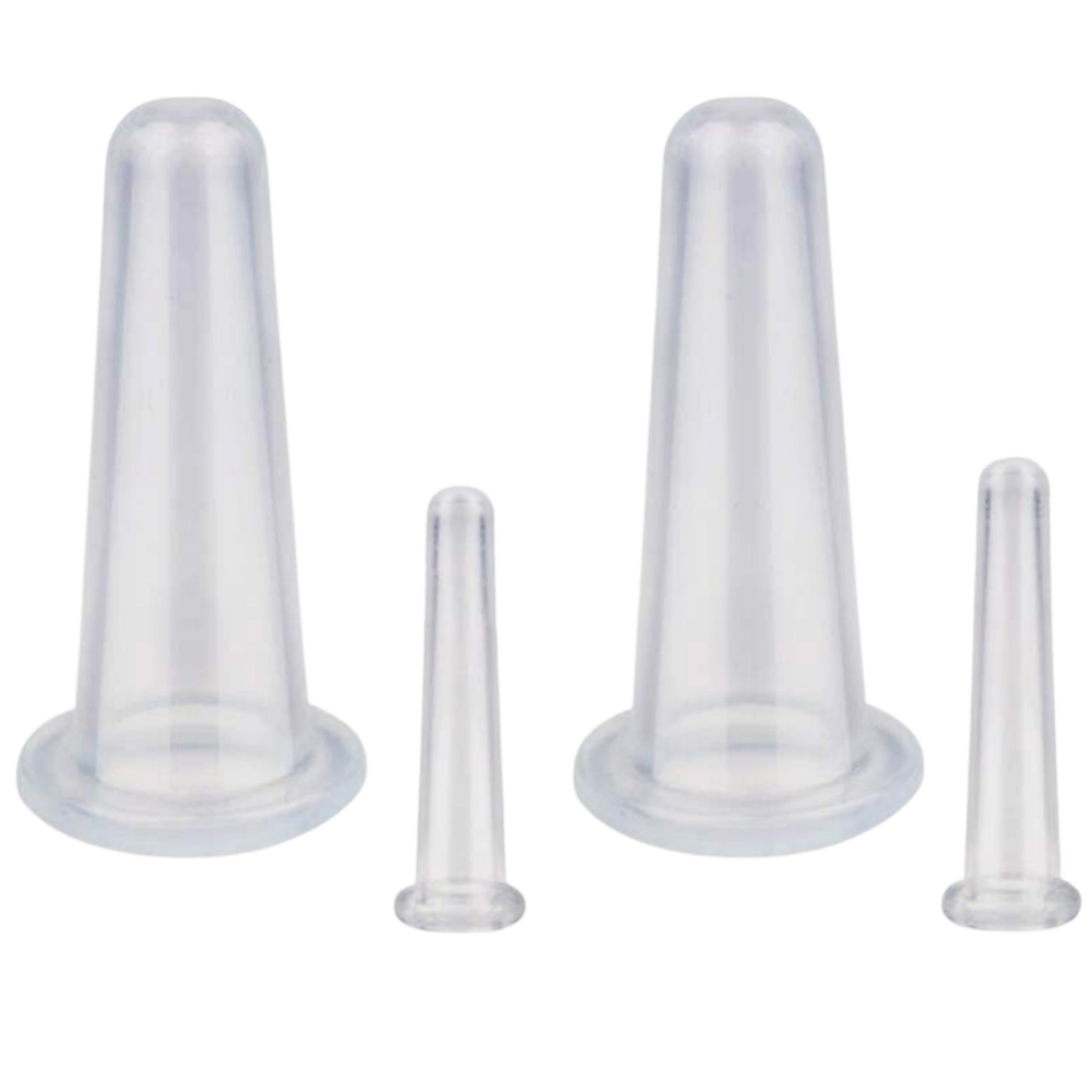 4 Siliconen Bekers voor Gezichtsmassage Cupping