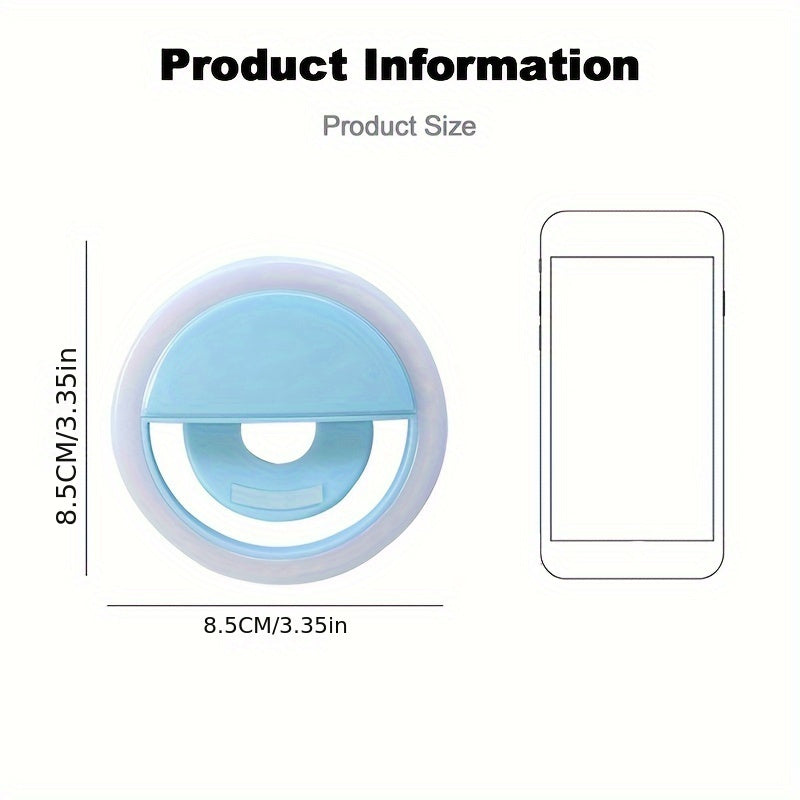 LED Selfie Ringlamp met Oplaadbare Batterij – Perfecte Cirkelverlichting voor Make-up en Fotografie, Compatibel met Telefoons en Computers