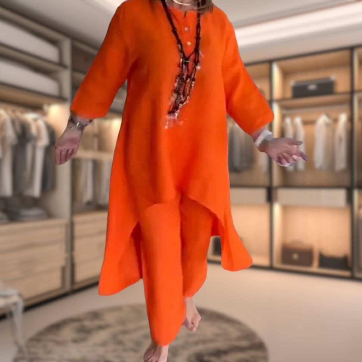 Elegante Dames Twee-delige Set – Comfortabele Luxe Outfit met Geruit Ontwerp