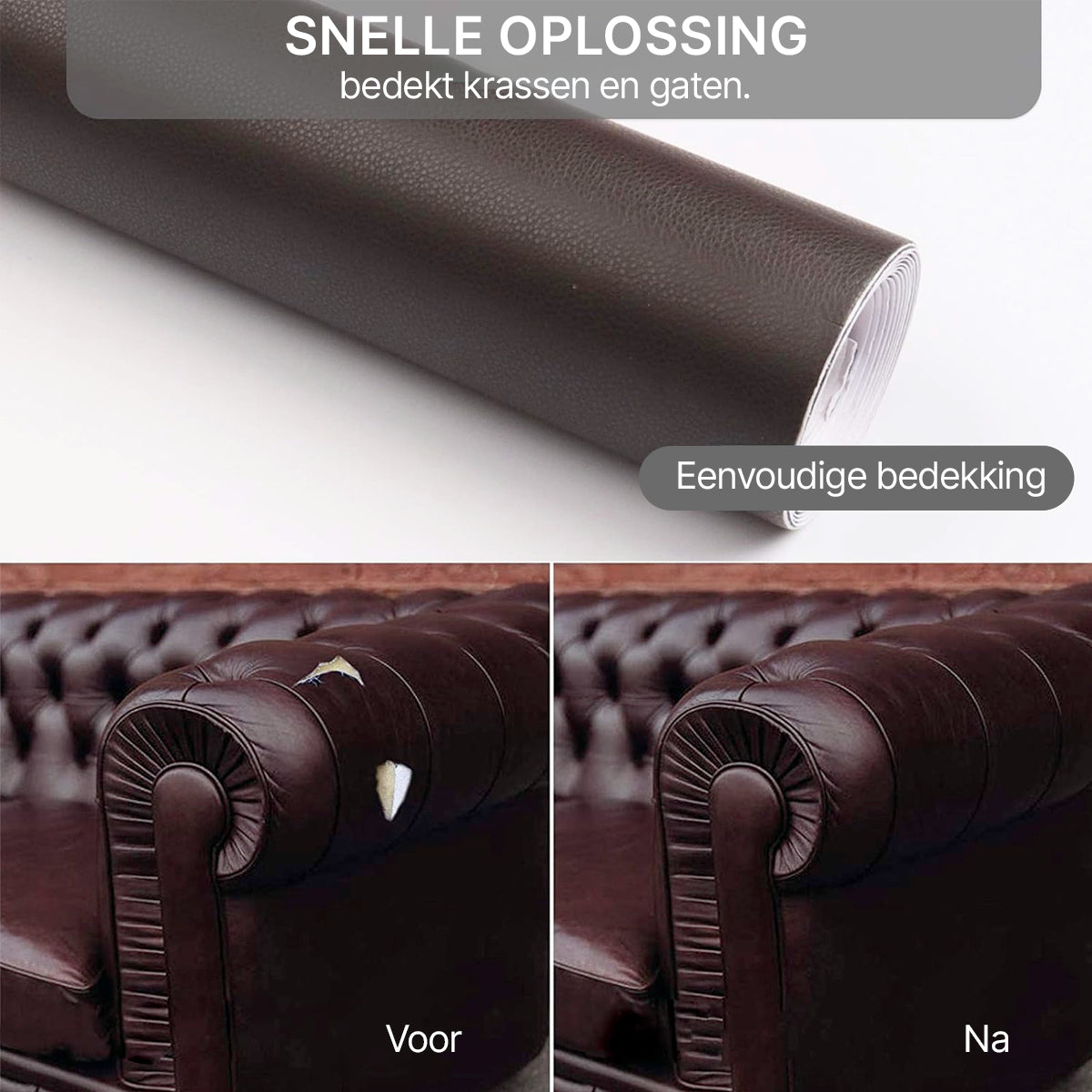 ReviLeer Zelfklevende PU-Leren Patch – Waterdichte Reparatiepatch voor Meubels