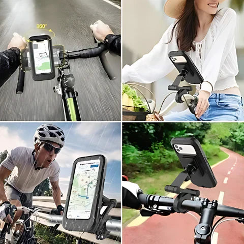 SafeRide Waterdichte Smartphonehouder – 360° Draaiend voor Fiets en Regenweer