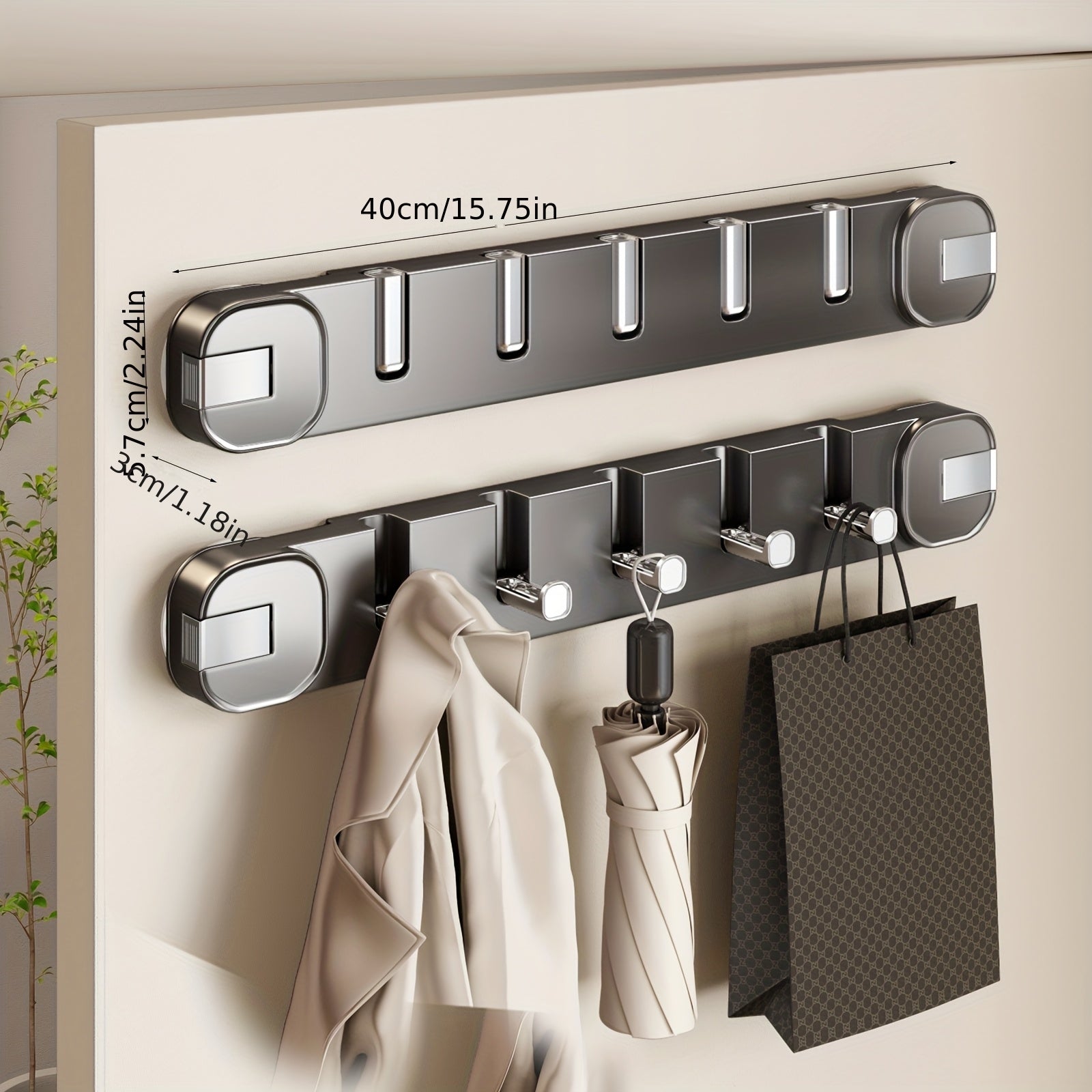 Wandhaakpaneel Zonder Boren – OrganiserenPlus Verborgen 5-Haken Rek