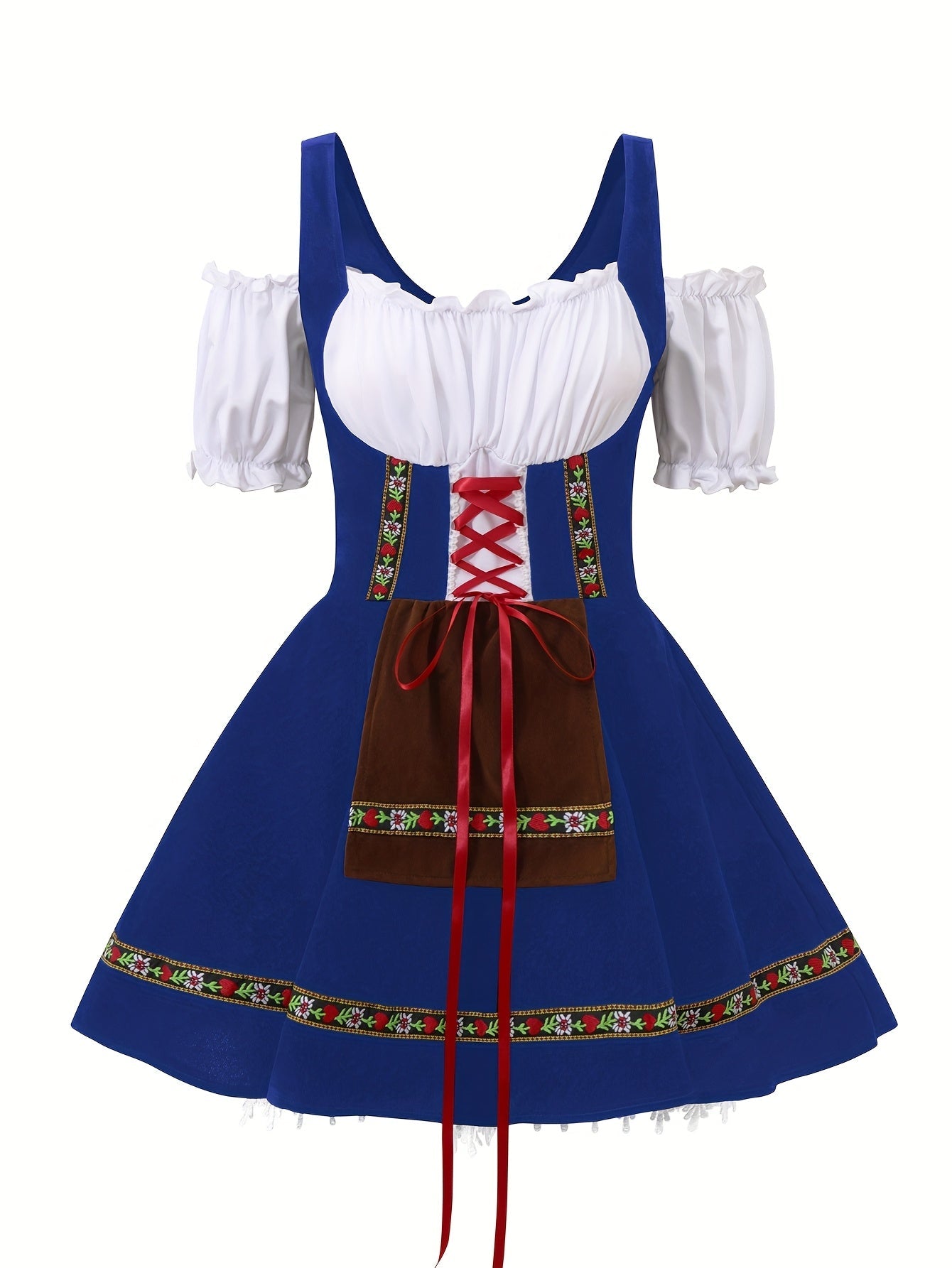 Dames Plus Size Beierse Halloween Kostuum Jurk | Puff Mouwen Mini