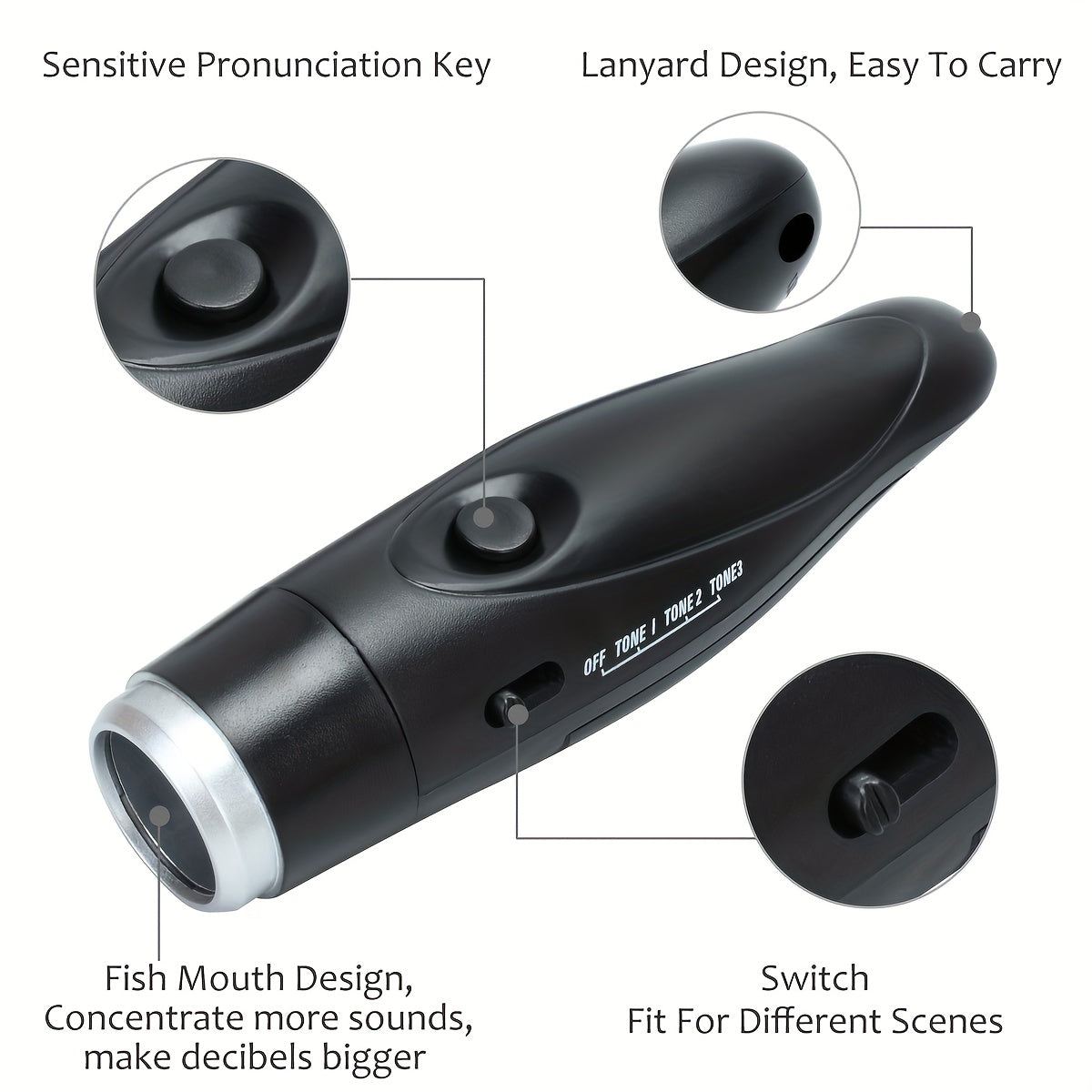 Handheld Elektronische Fluit met 3 Toonopties – Lichtgewicht en Draagbaar voor Coaches en Scheidsrechters