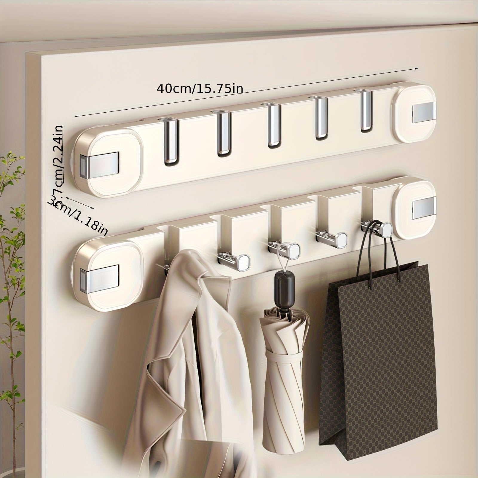 Wandhaakpaneel Zonder Boren – OrganiserenPlus Verborgen 5-Haken Rek